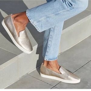 Birdies The Swift Metallic Leather Slip On Sneakers  Size 9.5